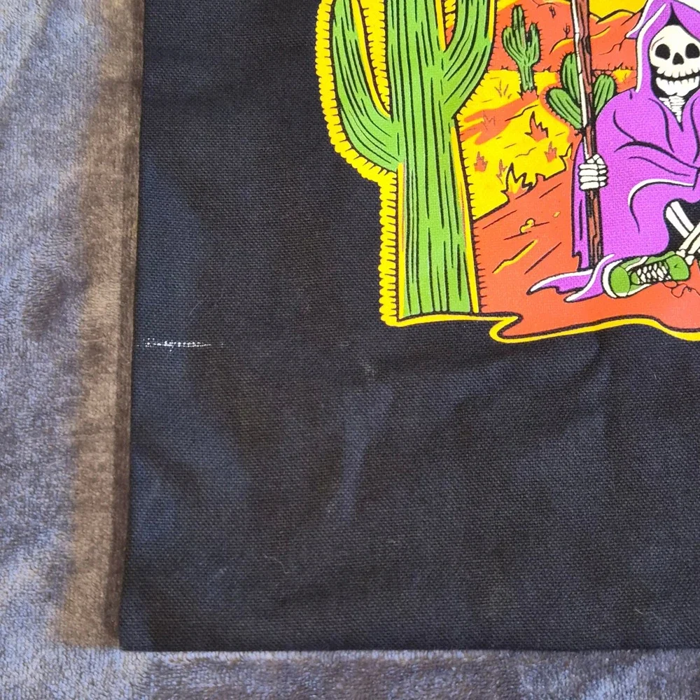 This Wild Life Emo Pricks Tote Black Cotton Canvas Band Merch Graphic Skeleton